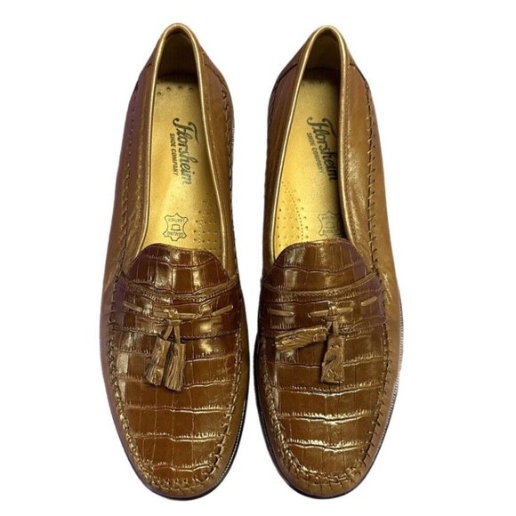 Florsheim Pisa Moc Toe Tassel Loafer Crocodile Print SIZE 11 D